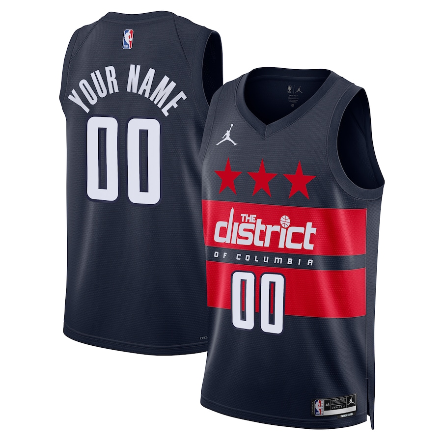 Men Washington Wizards Jordan Brand Navy 2024-25 Custom Swingman NBA Jersey->youth nba jersey->Youth Jersey